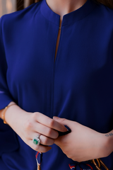 Azure Bloom Imported Georgette 2-Piece Set with Scallop Detailing