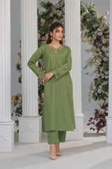 2-Piece Cutwork Embroidered Winter Wear in Light Khaddar
