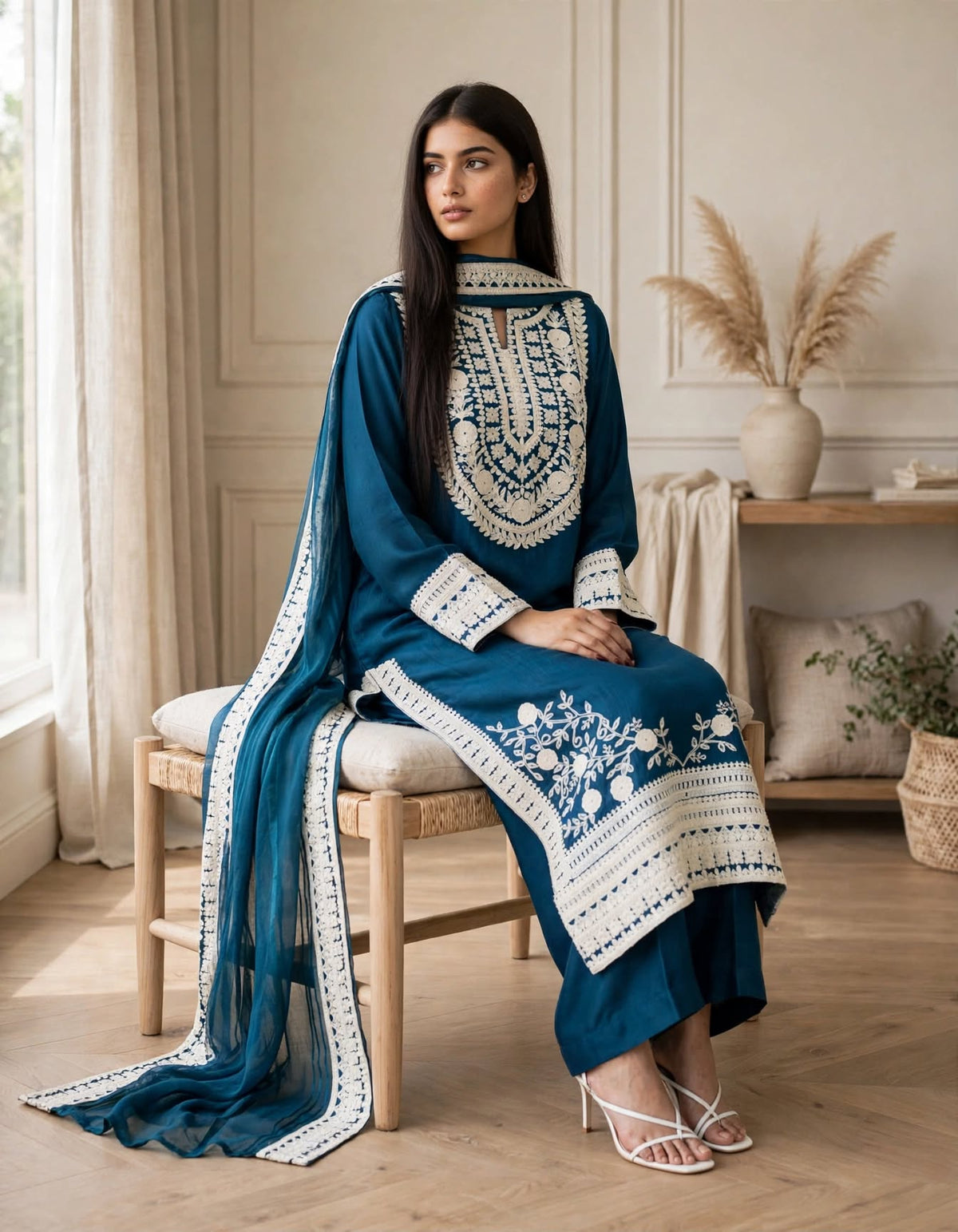 Sultana Éclat Regal Raw Silk Luxury Ensemble