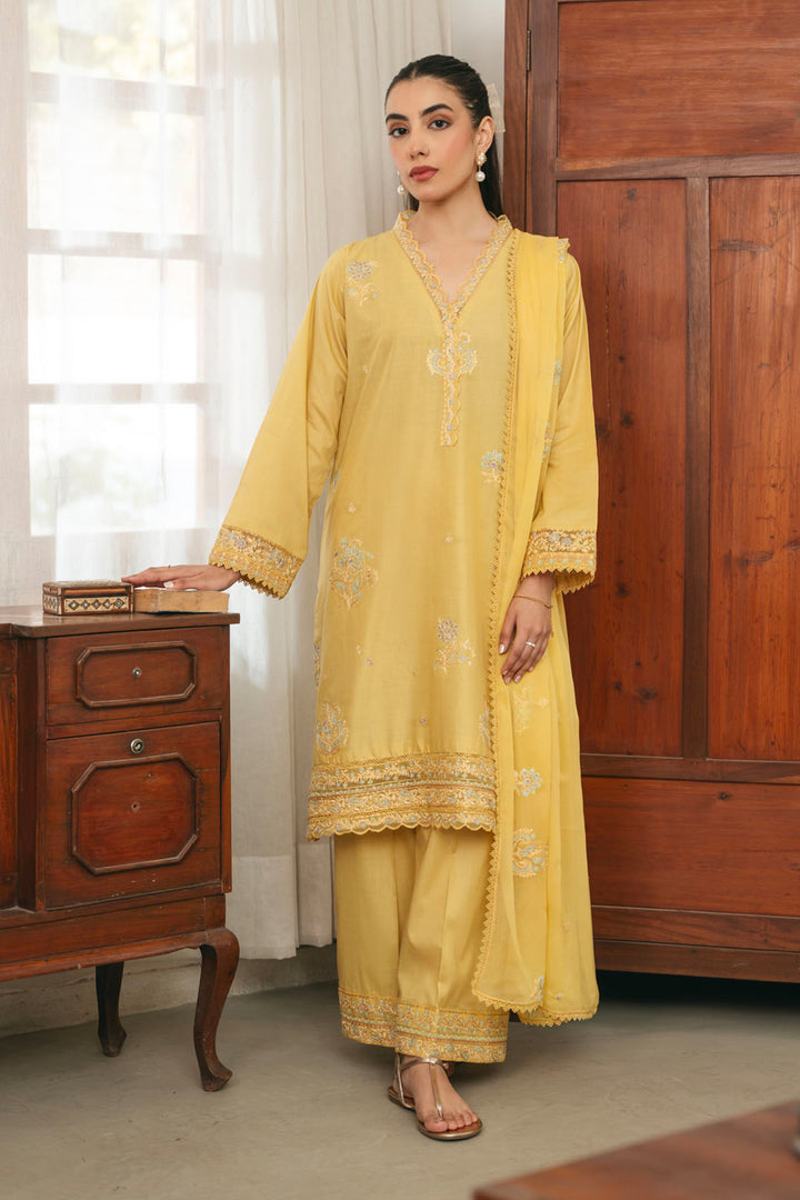 Elegant Embroidered Lawn 3-Piece Suit with Chiffon Dupatta – Perfect for Any Occasion