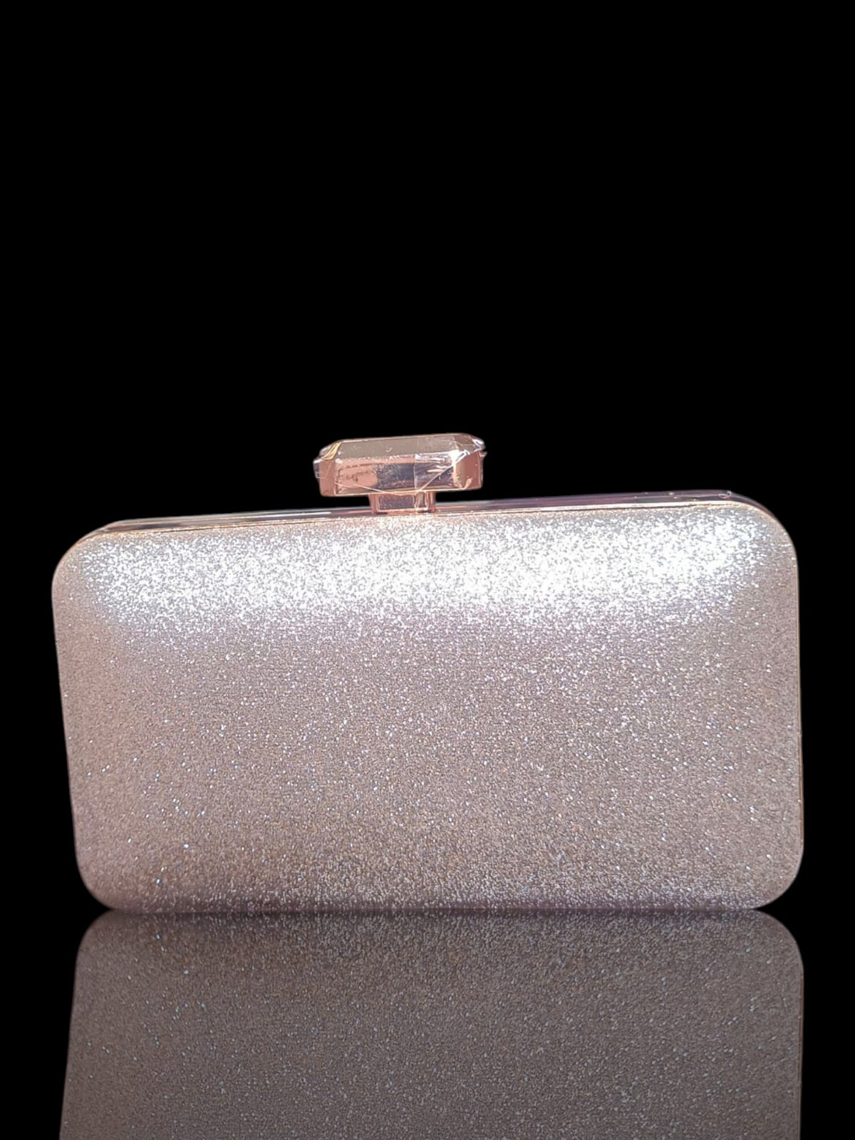 03-Hoor Gold Crystal Embellished Clutch – by AmmaraN