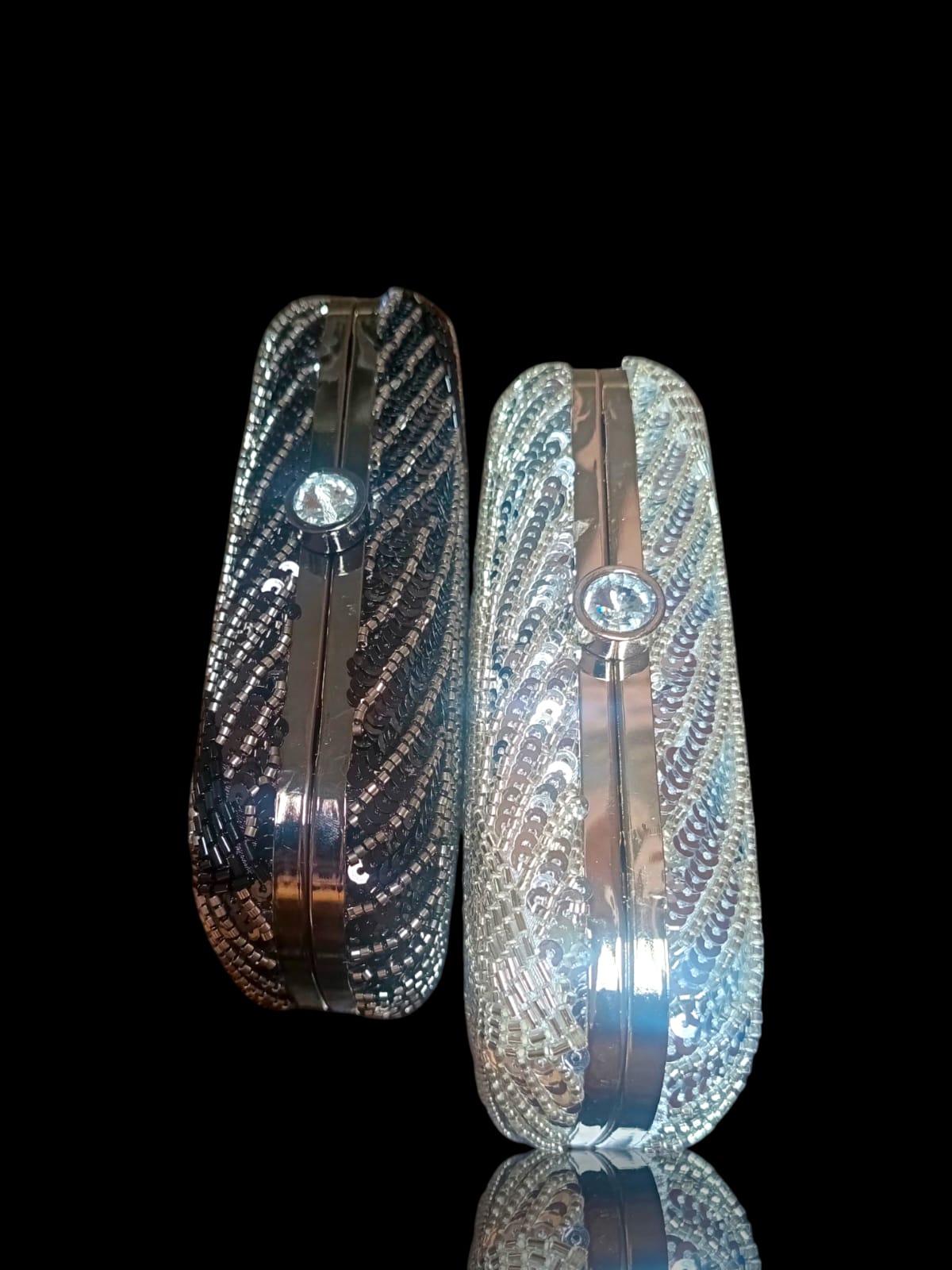 Shimmer Silver Handcrafted Luxury Clutch 010 by AmmaraN