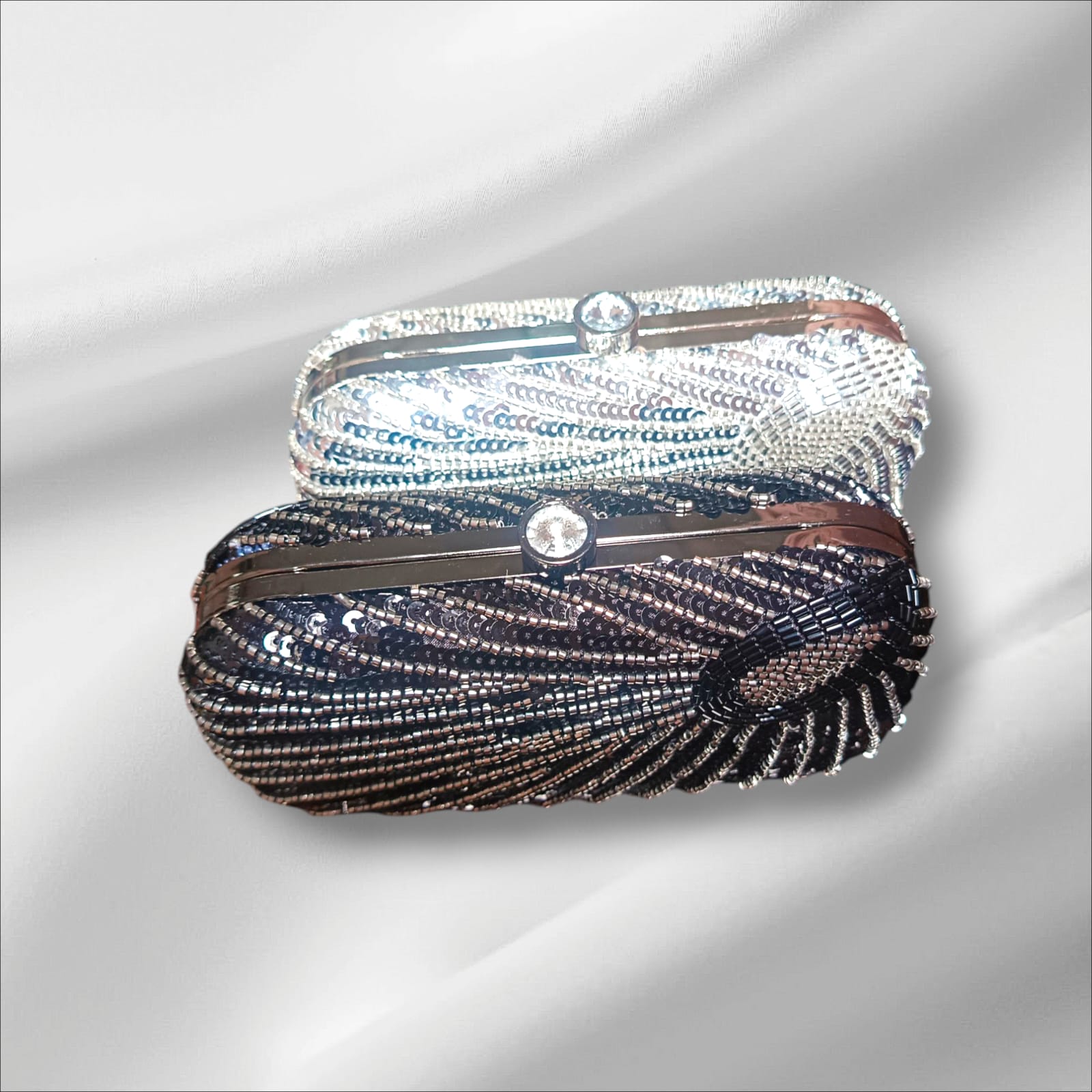 Shimmer Black Handcrafted Luxury Clutch 010 by AmmaraN