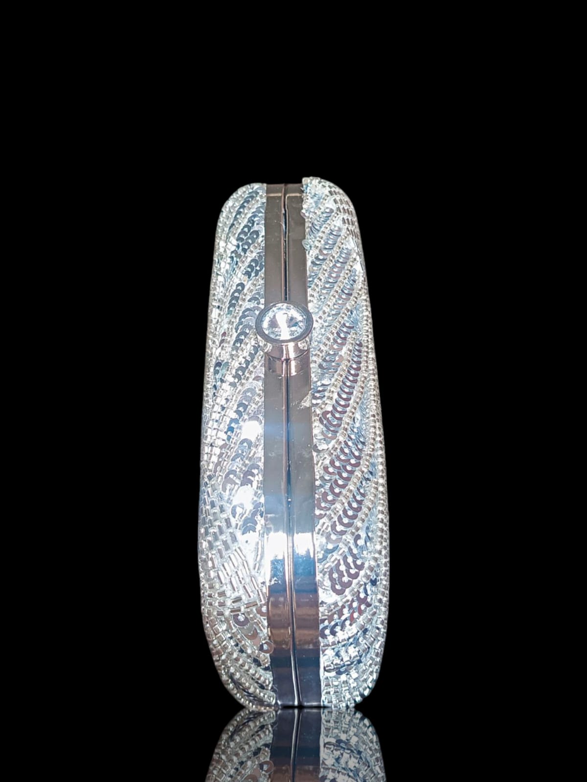 Shimmer Silver Handcrafted Luxury Clutch 010 by AmmaraN