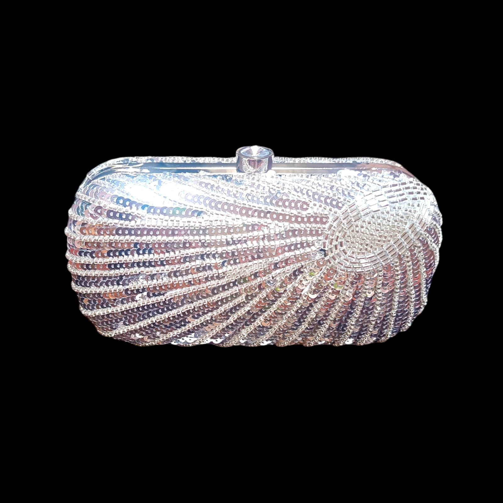 Shimmer Silver Handcrafted Luxury Clutch 010 by AmmaraN