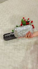 Shimmer Silver Handcrafted Luxury Clutch 010 by AmmaraN