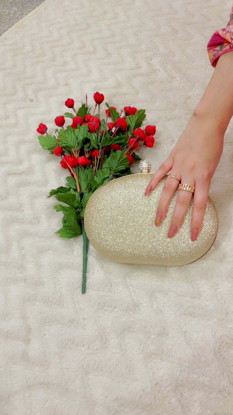 01-Zahra Crystal Embellished Luxury Clutch