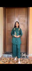 Zarreen – Korean Raw Silk 2-Piece Set with Adda & Zardozi Handwork