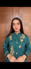 Zarreen – Korean Raw Silk 2-Piece Set with Adda & Zardozi Handwork