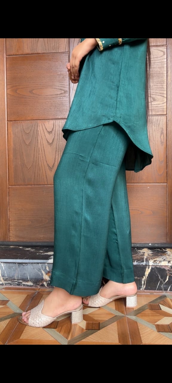 Zarreen – Korean Raw Silk 2-Piece Set with Adda & Zardozi Handwork