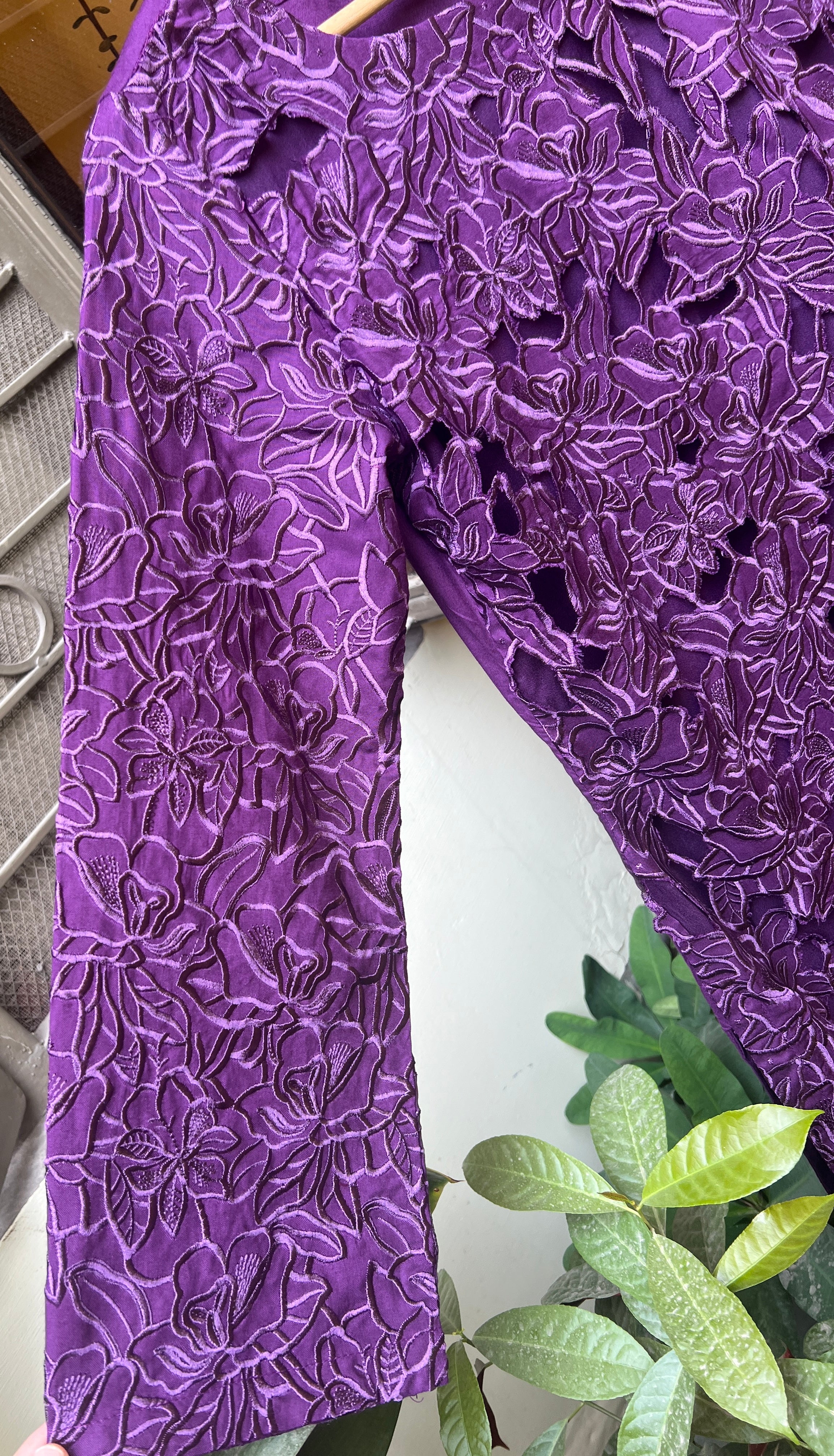 Elegant 3pc Premium Linen Outfit with Laser Cutwork Embroidery