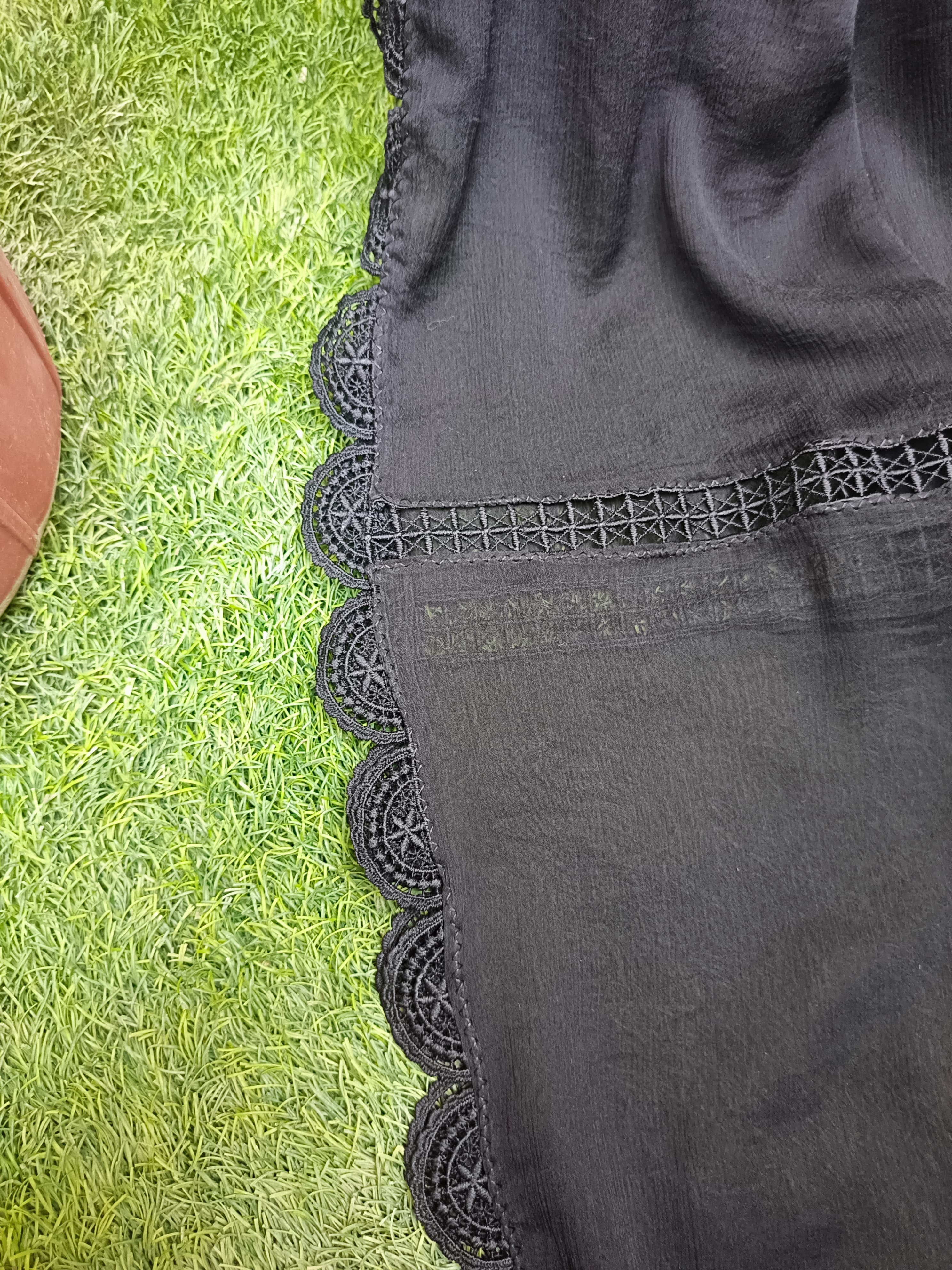 Premium Chiffon Dupatta with Milly Embroidered Laces