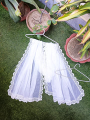 Elegant White Embroidered Net Dupatta with Scalloped Lace – Bridal & Formal Wear
