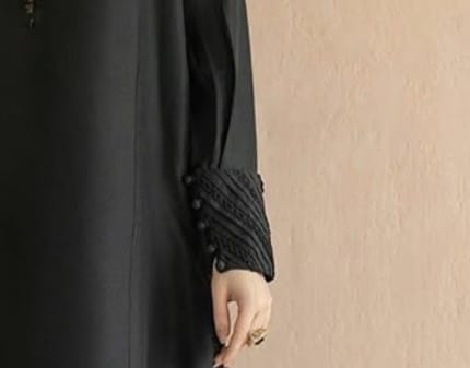 Midnight Grace – Black Georgette 2-Piece Suit with Lace Detailing