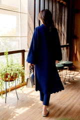 Azure Bloom Imported Georgette 2-Piece Set with Scallop Detailing