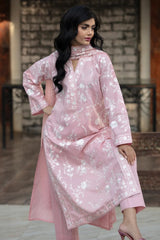 Rose Blush Embroidered Pure Lawn Summer Ensemble