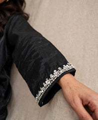 Midnight Noir – Black Sheesha Silk | Luxury Ready-to-Wear 3-Piece | Ammara N