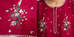 Maroon Royale – Korean Raw Silk 3-Piece | Luxury Ready-to-Wear | Ammara N