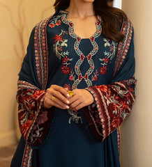 Sapphire Blue – Embroidered 3-Piece Suit | Ammara N Winter Collection